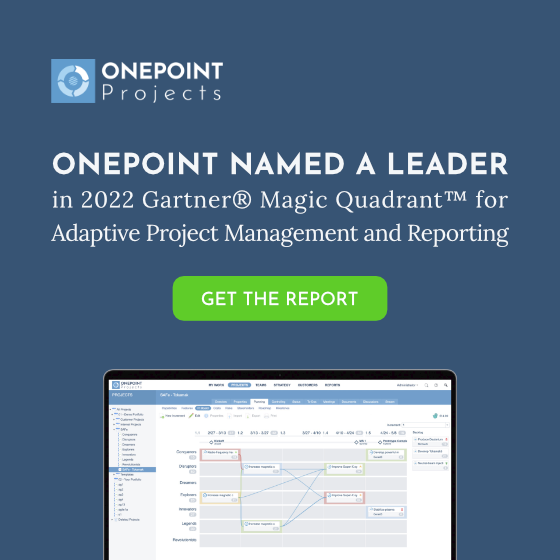 planforge_io's tweet photo. 🎉 We are thrilled to announce that ONEPOINT has been named a leader in the 2022 Gartner® Magic Quadrant™ for Adaptive Project Management and Reporting.

#scaledagileframework #agile #agilesoftwaredevelopment #projectmanagement #pmo #projectmanagementsoftware #onepointprojects https://t.co/volIegUtOU