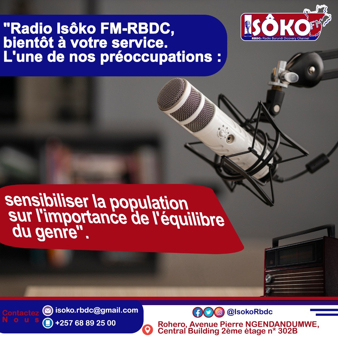 Isoko_fm's tweet photo. « L'égalité des sexes est plus qu'un objectif en soi. C'est une condition préalable pour relever le défi de la réduction de la pauvreté, de la promotion du développement durable et de la construction d'une bonne gouvernance.—Kofi Annan

#Burundi
#bujumbura
#radio
#isoko_fm
#rbdc https://t.co/o4CxoUNVNz