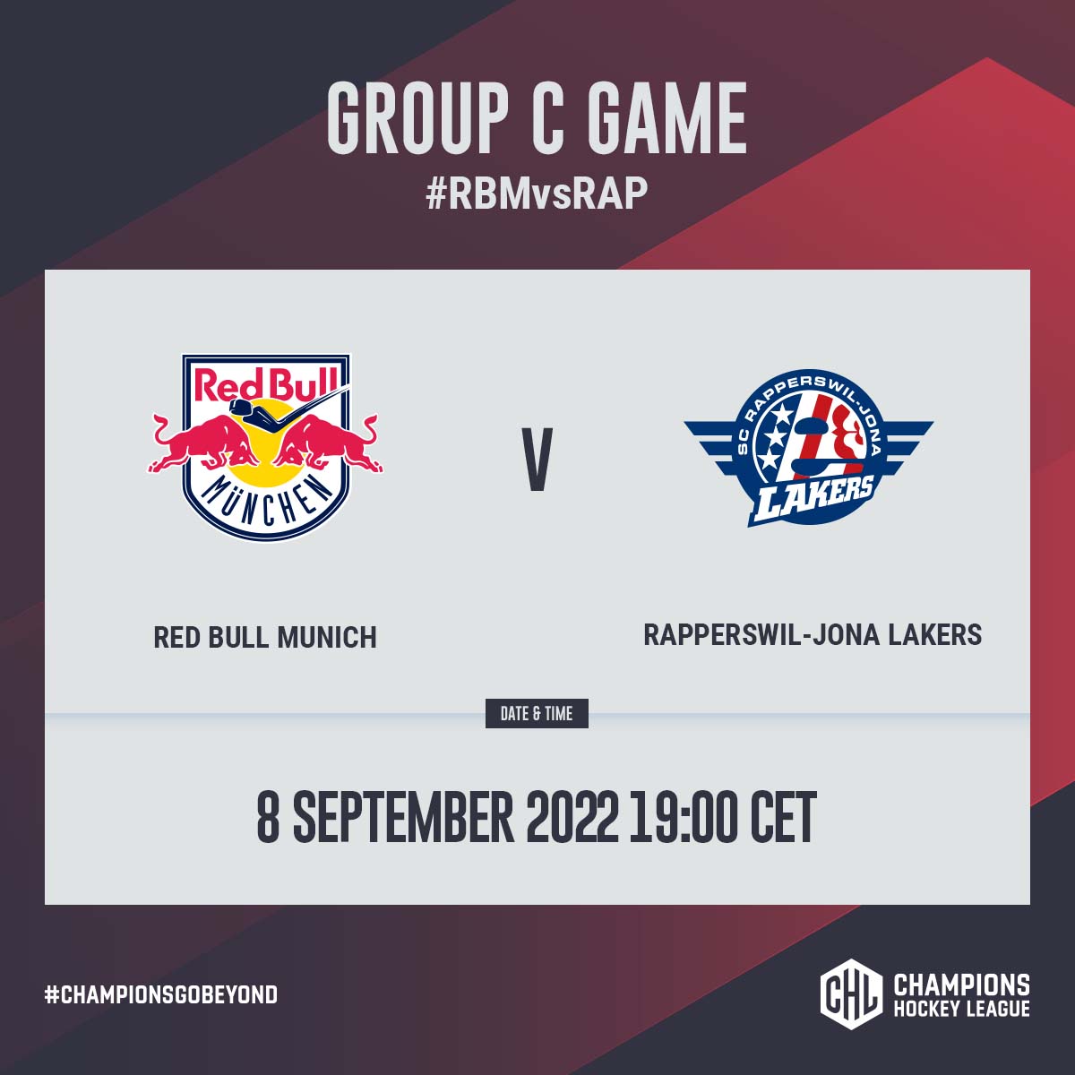 lakers_1945's tweet photo. Es ist soweit - das Auswärtsabenteuer in der #ChampionsHockeyLeague startet. Heute spielen die #SCRJLakers gegen @RedBullMuenchen.

⏰ 19.00 Uhr
📍 Olympia Eisstadion
📢 Liveticker: https://t.co/R8U6tvZWgs

🔴⚪️🔵

#rbmvsrap #championsgobeyond #rotwissblau #esläbelang #eishockey https://t.co/SnY7MhjEFN