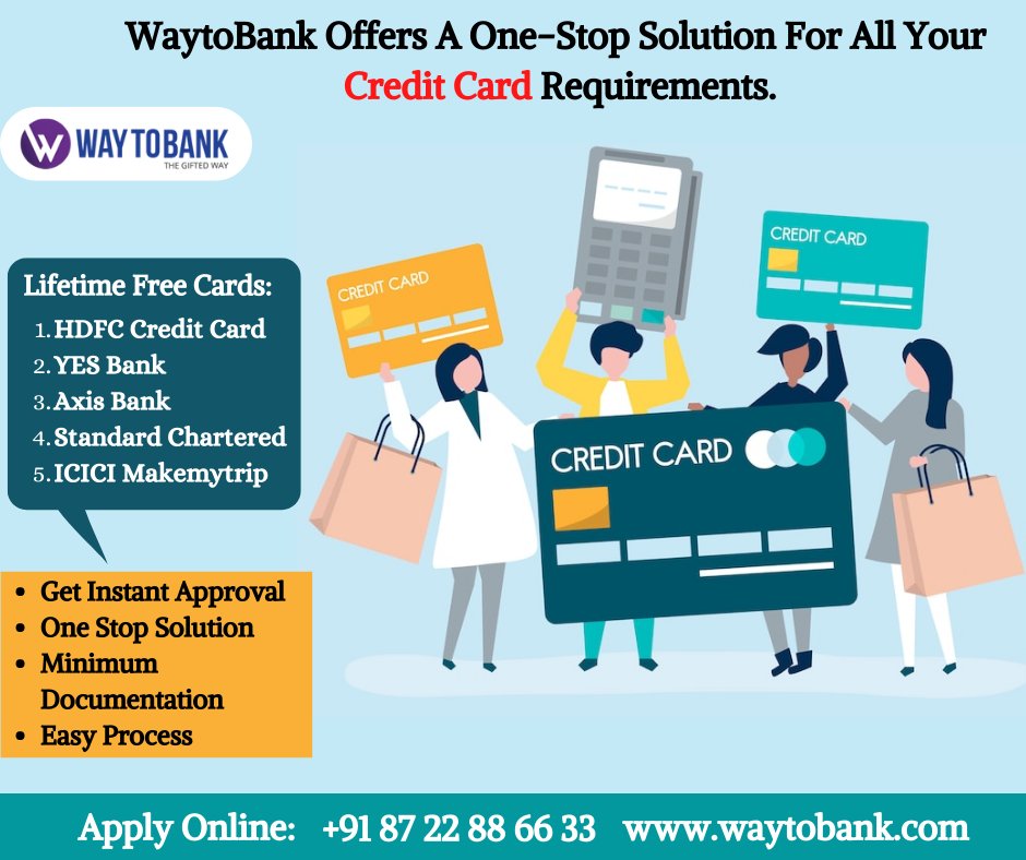 waytobankweb's tweet image. WaytoBank Offers A One-Stop Solution For All Your Credit Card Requirements. Get Lifetime Free Cards and Instant Approvals. Apply Now!

Apply Online:
Call: +91-87 22 88 66 33
Visit: waytobank.com/credit-card

#CreditCard #CreditCards #Applycreditcard #CreditcardOnline
