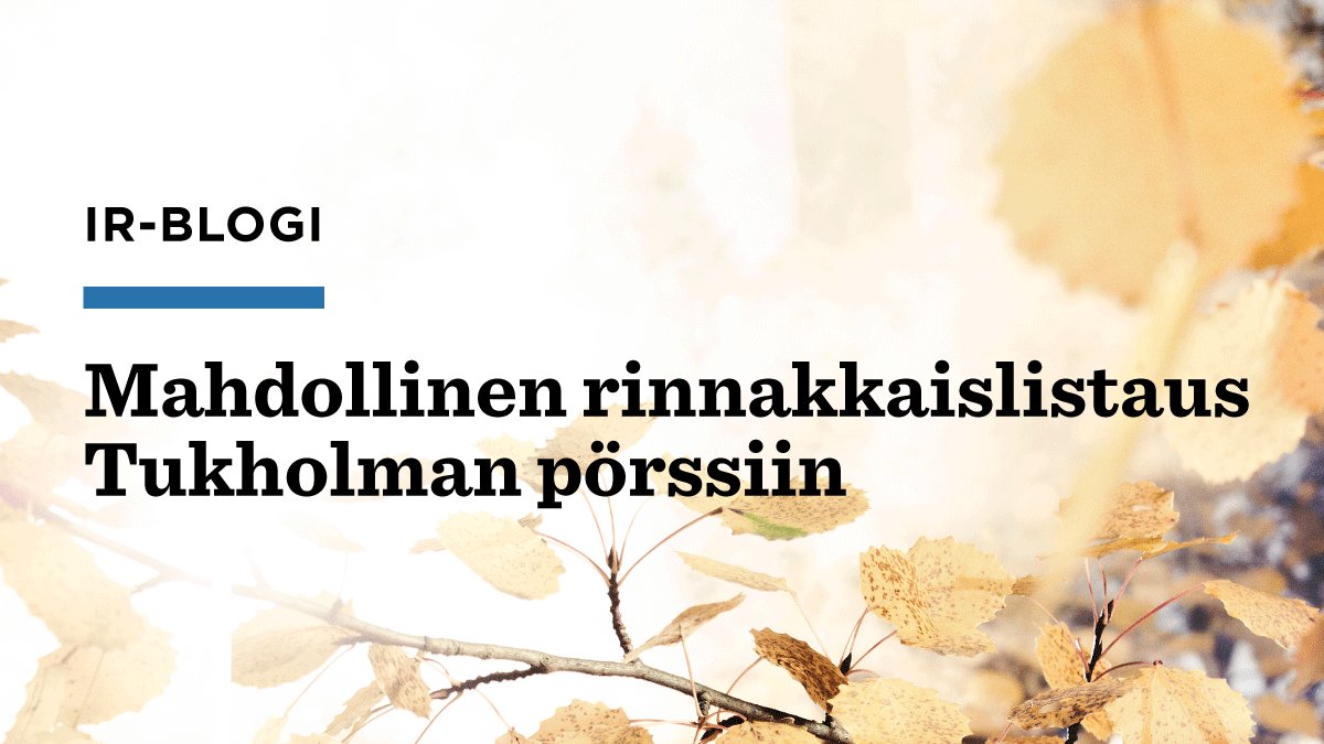 Sampo_plc's tweet photo. Käsittelemme uusimmassa blogikirjoituksessamme mahdollista rinnakkaislistausta Tukholman pörssiin. https://t.co/bxMoAnzf3l #SampoPlc #IRBlog https://t.co/JmQqiRtSRD