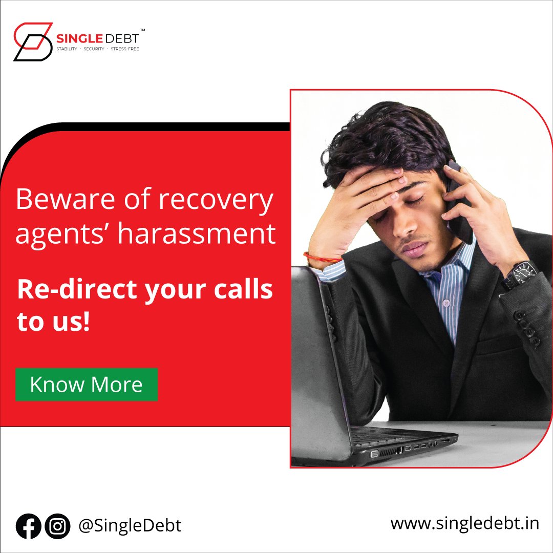 Single_Debt's tweet photo. Not paying your debt is a warning sign to harassment & abusive calls from recovery agents!
Redirect your calls to SingleDebt & we'll handle them legally.
To know more contact: 96191 03594/022 6876 2605 or visit https://t.co/t1LDhfiAFD
#singledebt #debt #debtprogram #debtsolution https://t.co/Tww9WLl1hQ