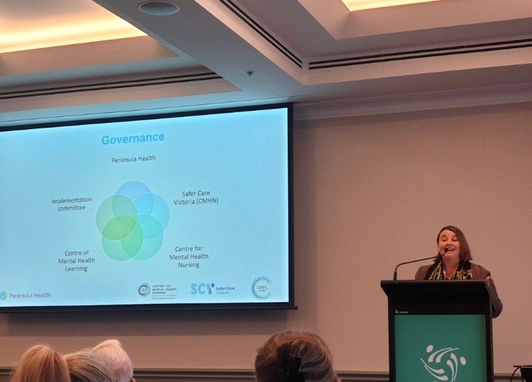 JulesM87399858's tweet image. Fantastic to be presenting on the great work being done at @PeninsulaHealth and sharing learnings with some amazing mental health nurses at the 46th International Mental Health Nursing Conference 2022! #ACMHN2022