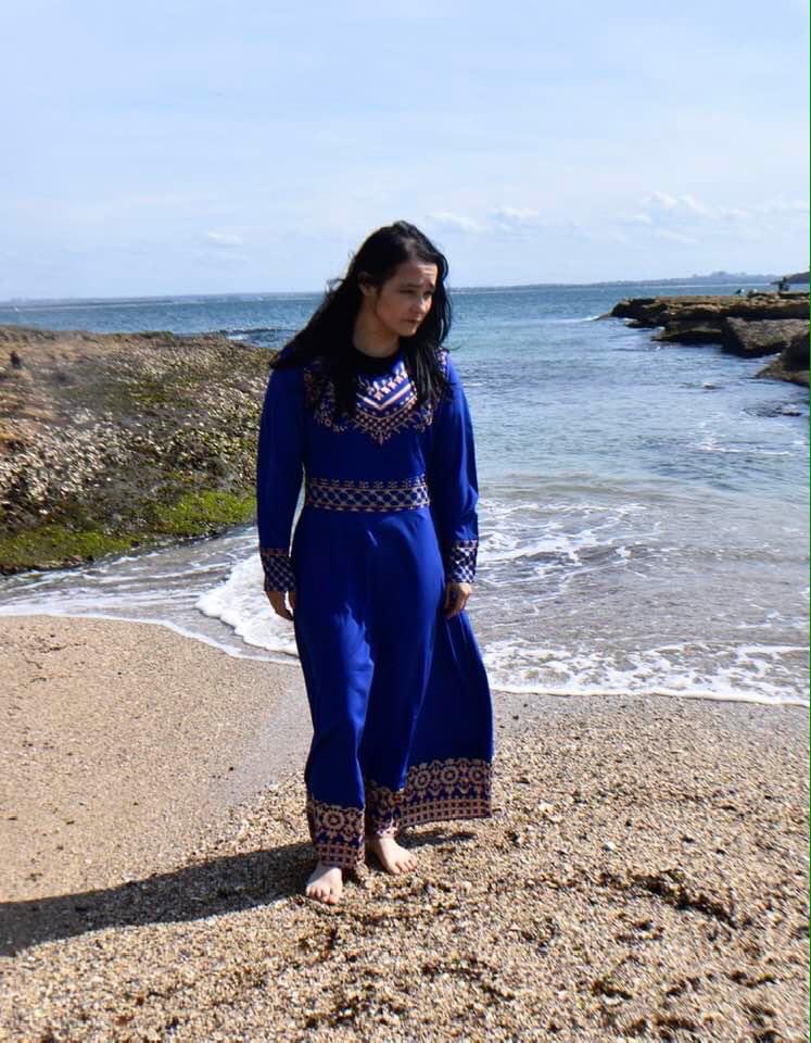 # sand sun and surf # beautiful beach view # beautiful blue fashion dress # warm water