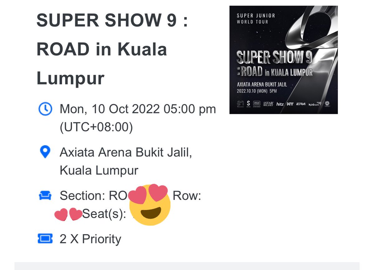 97lineeee's tweet photo. (HELP RT/MY)

[Ticketing service for #SS9inKL ]

Secured our ticket today! 💙 Open to help other ELFs!

💙Service charge:RM35/ticket ❗️non refundable❗️
💙Fully refund if unable to get 🎫 
💙Experienced in SJ, EXO, Twice etc

Limited slot, dm if interested!

#SS9inKL
#SUPERJUNIOR https://t.co/TCuJoal9B8