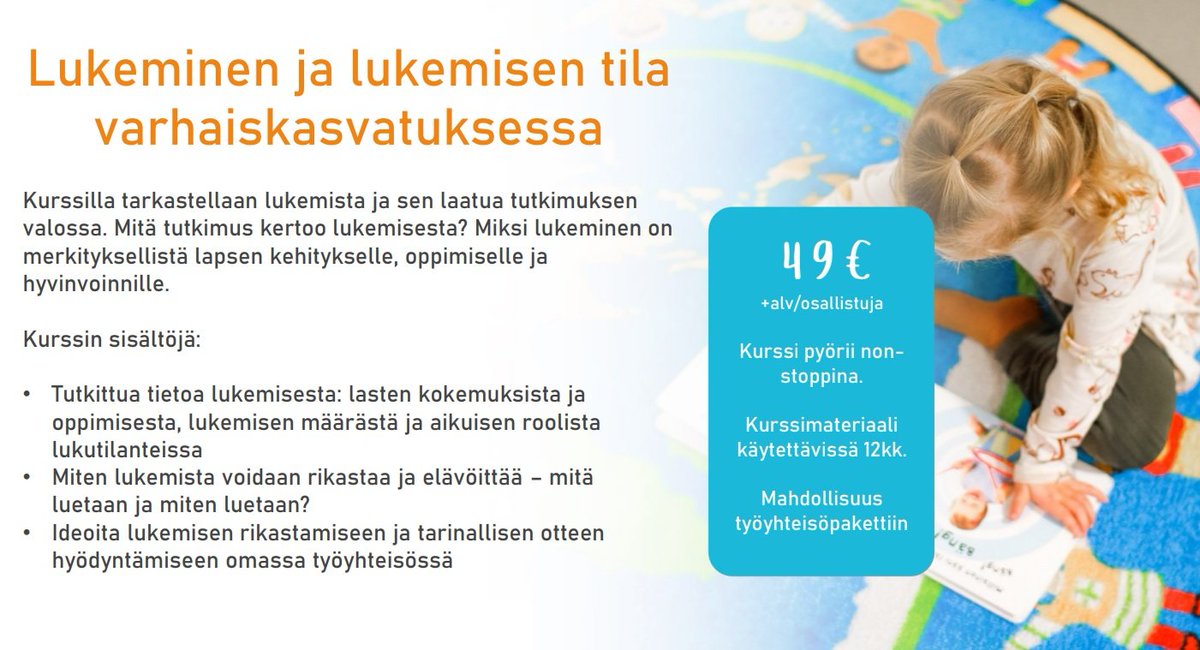 ReunamoEdu's tweet photo. Tänään vietetään koko Suomen yhteistä lukutuntia. Jos kaipaat uusia ideoita lukemisen rikastamiseen ja elävöittämiseen, vilkaise mitä meillä on tarjota: https://t.co/hzbUDXEiWU

#readhour https://t.co/MWf8JuQ28v