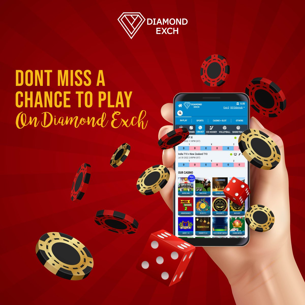 diamond_exch9's tweet photo. Go big or Go #Bigger
#diamond_exch9

Easy Sign Up💬 100% Safe &amp; Secure
#Play Now &amp; Win💰💰

#casino #onlinecasino #jackpotworld 

➡️Create your Free Id🤩
➡️𝖨𝗇𝗌𝗍𝖺𝗇𝗍 𝖱𝖾𝖿𝗂𝗅𝗅💪
➡️Customer Support 24×7😊 https://t.co/gJkLhtP3rF