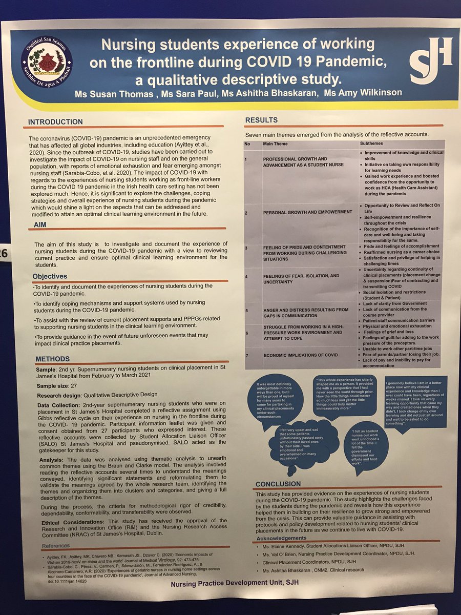 astghughes's tweet photo. Love a good #qual study, great way to start the day @stjamesdublin @valerie_brien @Julie_o_grady @niamhphysio @tcddublin #SJHconf22 https://t.co/EbUKxaNriP
