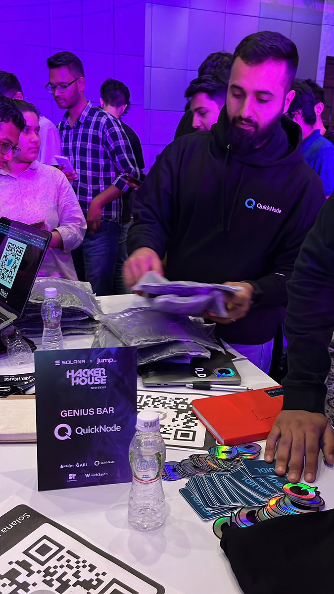 abhinavibe's tweet image. Thanks @QuickNode for the awesome merch at #HackerHousedilli. Check them out at their Genius Bar for awesome swags and free RPCs.
#BuildOnSolanaWithQuickNode