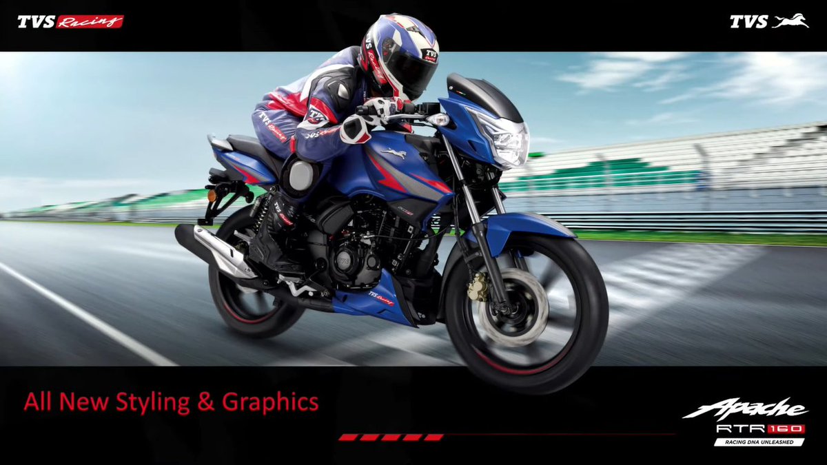 steer_torque's tweet image. The new TVS Apache RTR 160 and RTR 180 priced at 1.18L to 1.25 lakhs (ex-showroom) and 180 with single priced at Rs 1.31 lakh (ex- showroom) 

TVS introduce Smart connect with Voice assist features and New LED signature tail lamp.
@tvsmotorcompany #apache160 #apache180 #tvsmotor