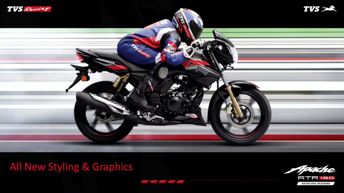 steer_torque's tweet image. The new TVS Apache RTR 160 and RTR 180 priced at 1.18L to 1.25 lakhs (ex-showroom) and 180 with single priced at Rs 1.31 lakh (ex- showroom) 

TVS introduce Smart connect with Voice assist features and New LED signature tail lamp.
@tvsmotorcompany #apache160 #apache180 #tvsmotor