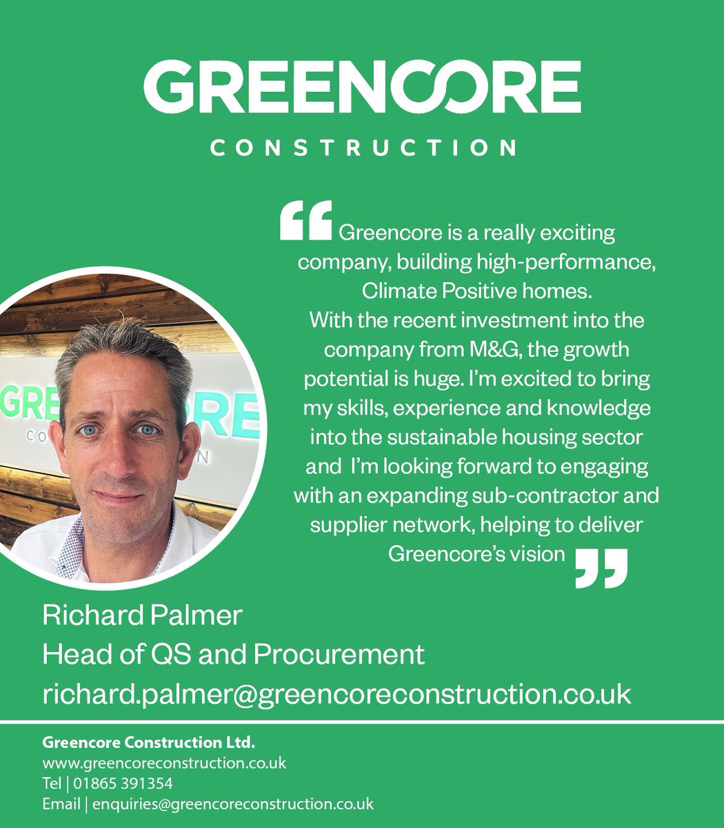 We are thrilled to introduce Richard Palmer who has joined with 28 years’ experience within the volume house building sector. He brings a wealth of building knowledge and experience. Welcome Richard.