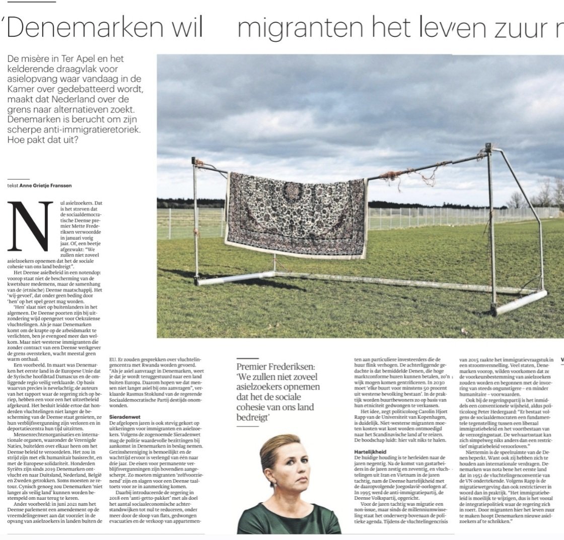 rkemp59's tweet photo. Interessant stuk in @trouw over het harde asielbeleid in Denemarken waar de wachttijd voor gezinshereniging is verlengd naar drie jaar.

Daar geen kwebbelaars als Bente Becker en Ruben Brekelmans maar sociaal-democraat Mette Frederiksen die beloftes nakomt.
#asieldebat https://t.co/7ai3Koh3wS