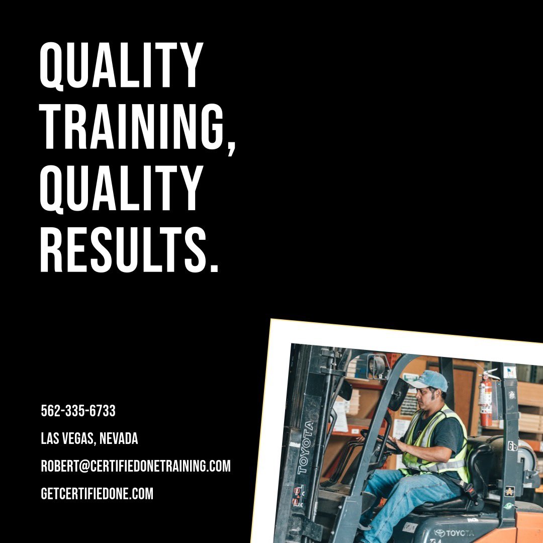 #certifiedone #forklift #operator #safety #training #lasvegas #osha