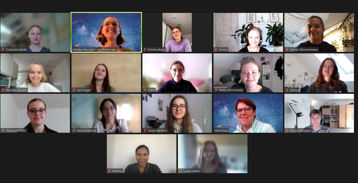 Am 3.9. startete unser 2. Jahrgang School. Mit an Board sind 16 motivierte und talentierte Teilnehmerinnen. Sie kommen aus ganz Deutschland und treffen sich für 5 Monate 1x pro Woche im digitalen #SafeSpace - für Workshops, #Studienorientierung in #MINT &amp;  #Mentoring.