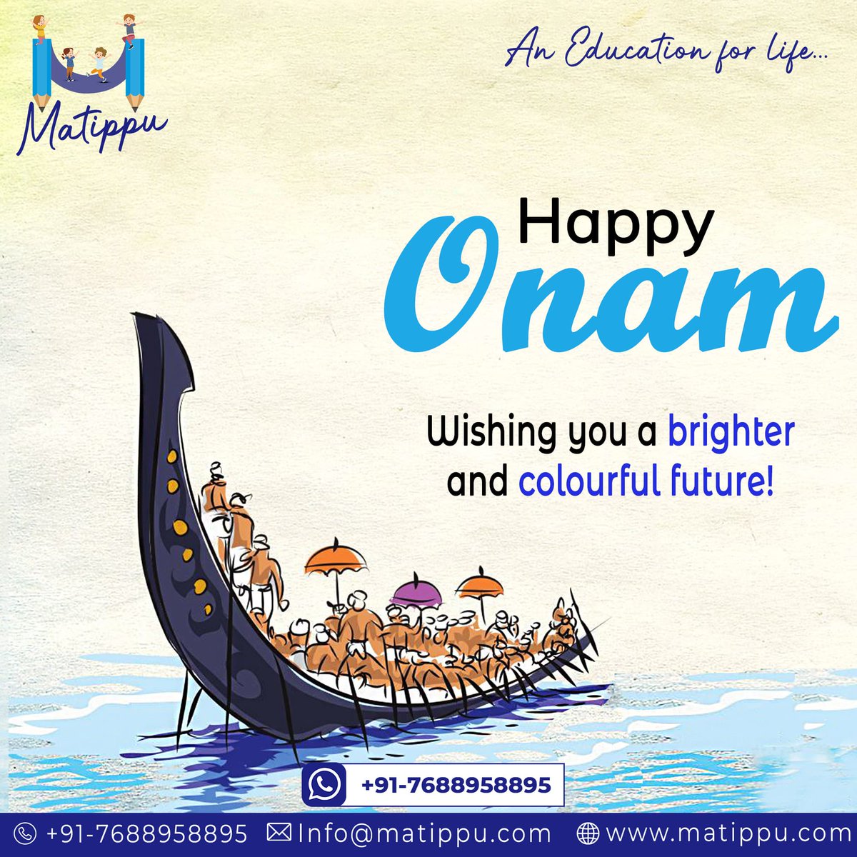 Matippu_'s tweet photo. May the spirit of #Onam bring color, light, and happiness to your life! 
#Matippu wishes everyone a very Happy Onam and wishes everyone a brighter and colourful future!
#Onam2022 #onamcelebration #happyonam2022 #onamfestival #education #edutwitter #Onlineclass https://t.co/SIuMvszgF9