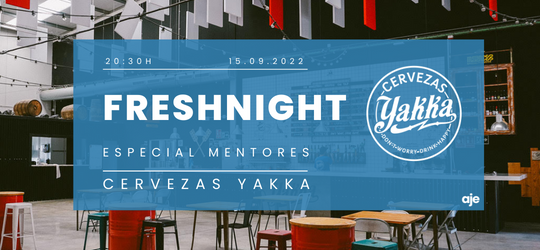 AJERegionMurcia's tweet photo. 🍻El próximo jueves 15 de septiembre tenemos #FRESHNIGHT, iniciaremos el curso homenajeando a nuestros #mentores.
👏 ¡Nos vemos en Cervezas Yakka a partir de las 20:30!
💡No olvides inscribirte antes de ir: https://t.co/QJ8iXGvHxy https://t.co/bBcasfUUQt