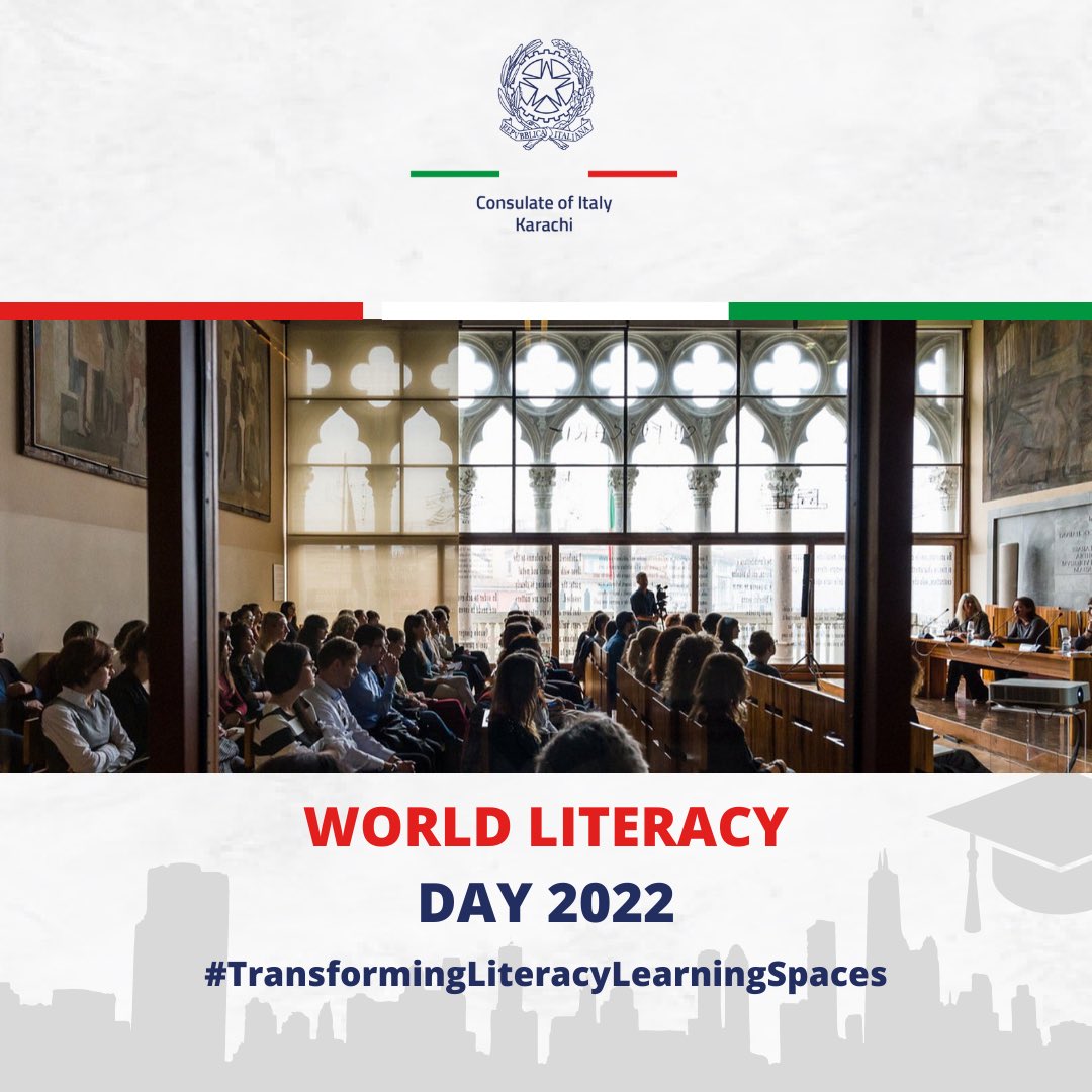 ItalyinKarachi's tweet photo. Did you know that Urdu, the native tongue of Pakistan is taught at the University of Venice and University of Naples?
#WorldLiteracyDay2022 #TransformingLiteracyLearningSpaces #PakItaly #ConsulateofItaly https://t.co/4vSoT3mr51