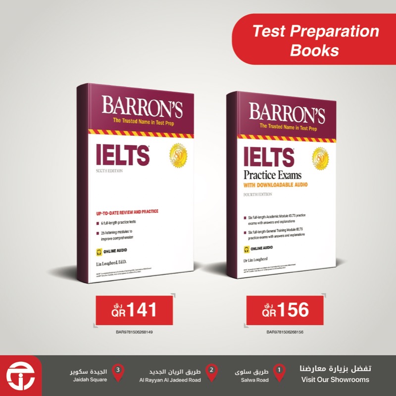 أسعار رائعة على كتب التحضير للاختبارات.

Great price on test preparation books.