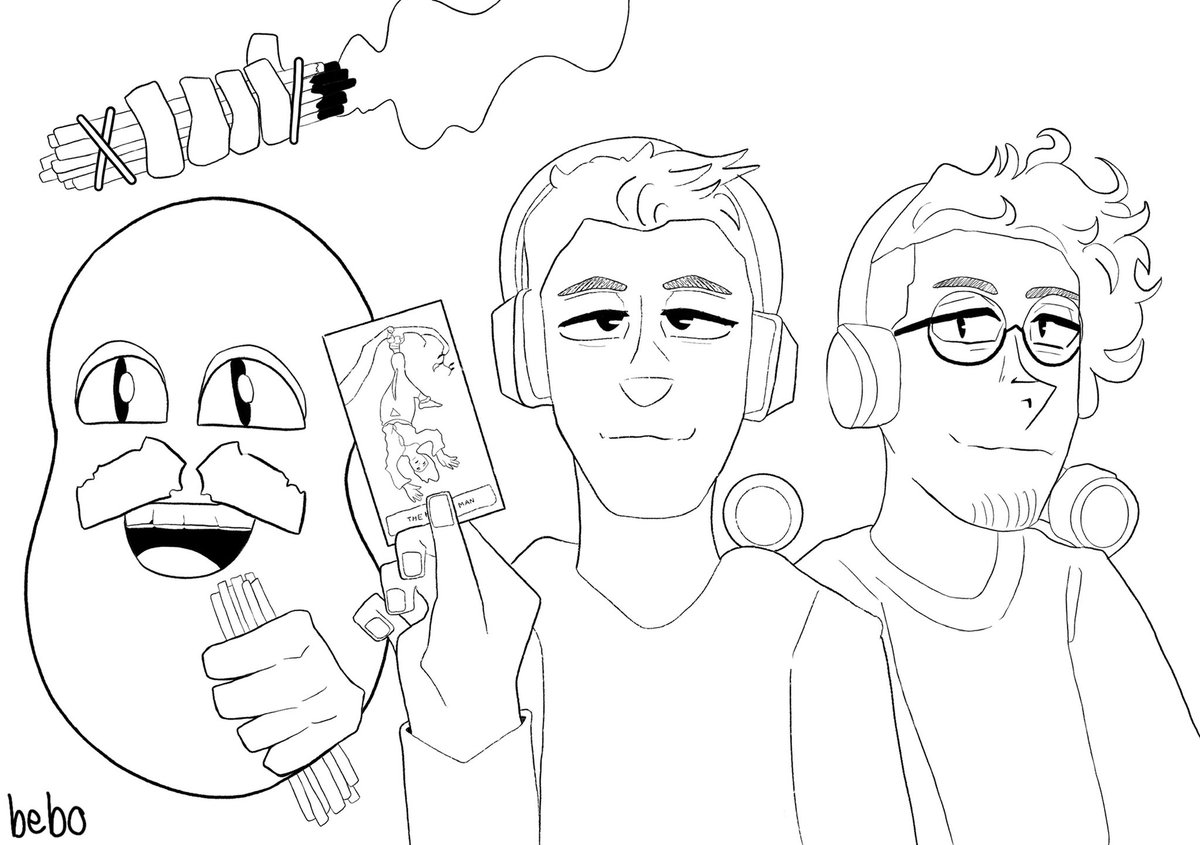 BeboTheMonkey's tweet photo. the crew be out here fighting ghosts >:)
it was about time i did some trio fanart
i’ll probably colour it sometime later on, just thought i’d post this now before i forgot :))
•
[#Phasmophobia - #PhasmophobiaArt] https://t.co/2nNaTmnALT