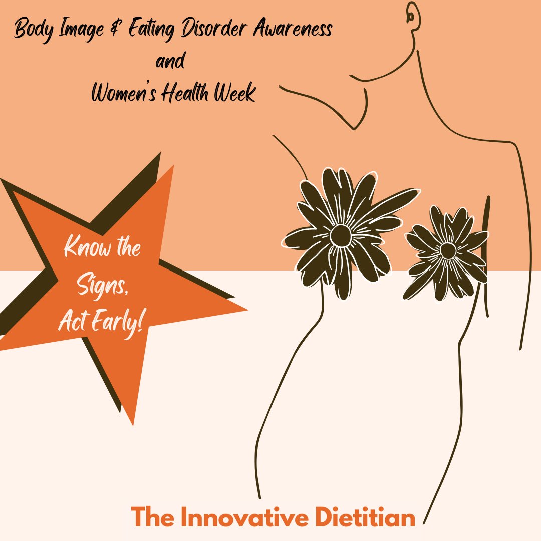InnovDiet's tweet photo. This week is Women’s Health Week &amp; Body Image and Eating Disorder Awareness Week. If you’re struggling with your relationship with food or your body, reach out for support. Contact @thebutterflyfoundation hotline on 1800 334 673 and remember “Know the Signs, Act Early”. https://t.co/h6xSGcgIqW