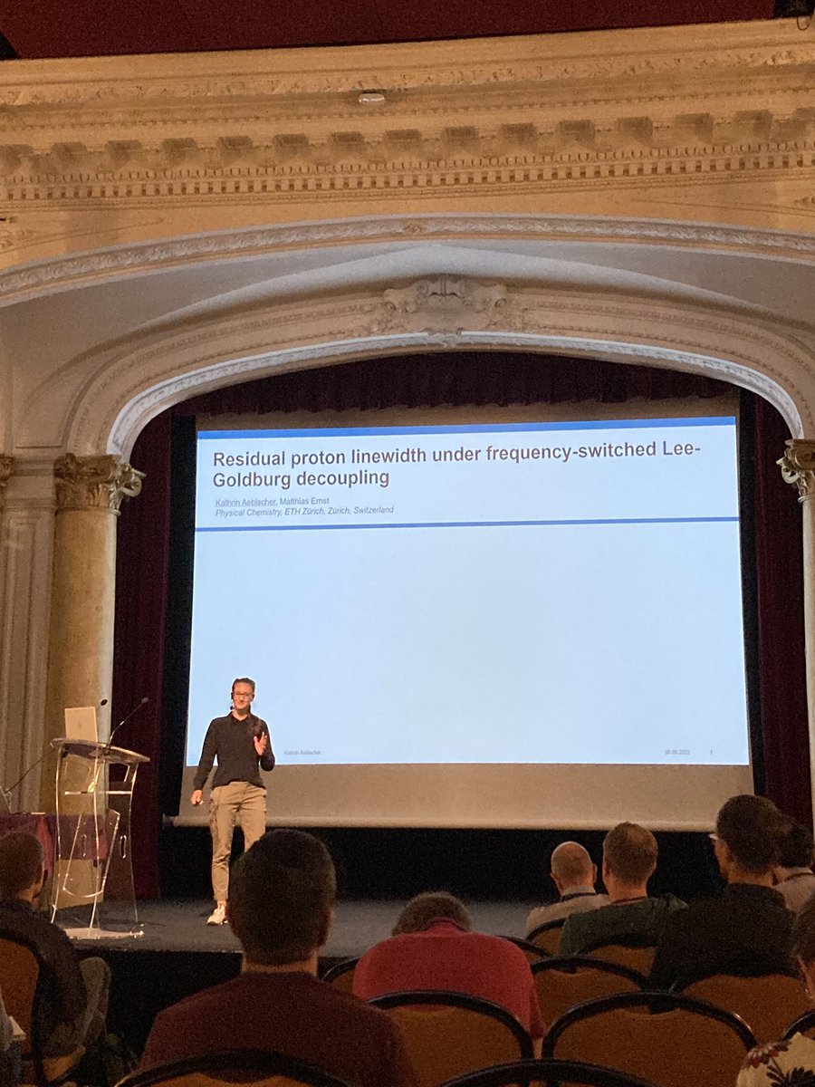 Amrit Venkatesh (@amrit_venkatesh) on Twitter photo Kathrin Aebischer from the <a href="/maer/">Matthias Ernst</a> group at <a href="/ETH_en/">ETH Zurich</a> investigates residual 1H linewidths under homonuclear decoupling. Kathrin uses nutation-frequency selective pulses for spatial selectivity & minimize the impact of rf inhomogeneity.
#alpineMR2022 <a href="/alpineconferen1/">Alpine Conference on Magnetic Resonance in Solids</a> #NMRchat Kathrin Aebischer from the <a href="/maer/">Matthias Ernst</a> group at <a href="/ETH_en/">ETH Zurich</a> investigates residual 1H linewidths under homonuclear decoupling. Kathrin uses nutation-frequency selective pulses for spatial selectivity & minimize the impact of rf inhomogeneity.
#alpineMR2022 <a href="/alpineconferen1/">Alpine Conference on Magnetic Resonance in Solids</a> #NMRchat