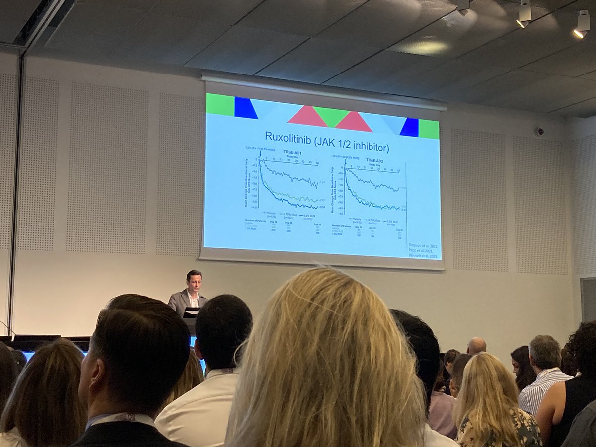 EVandersichel's tweet photo. Topical JAK inhibitors, the future treatment of choice for mild to moderate #atopicDermatitis? Lecture by Prof. Matthias Schmuth @eadv https://t.co/Hti3wzf9ZT