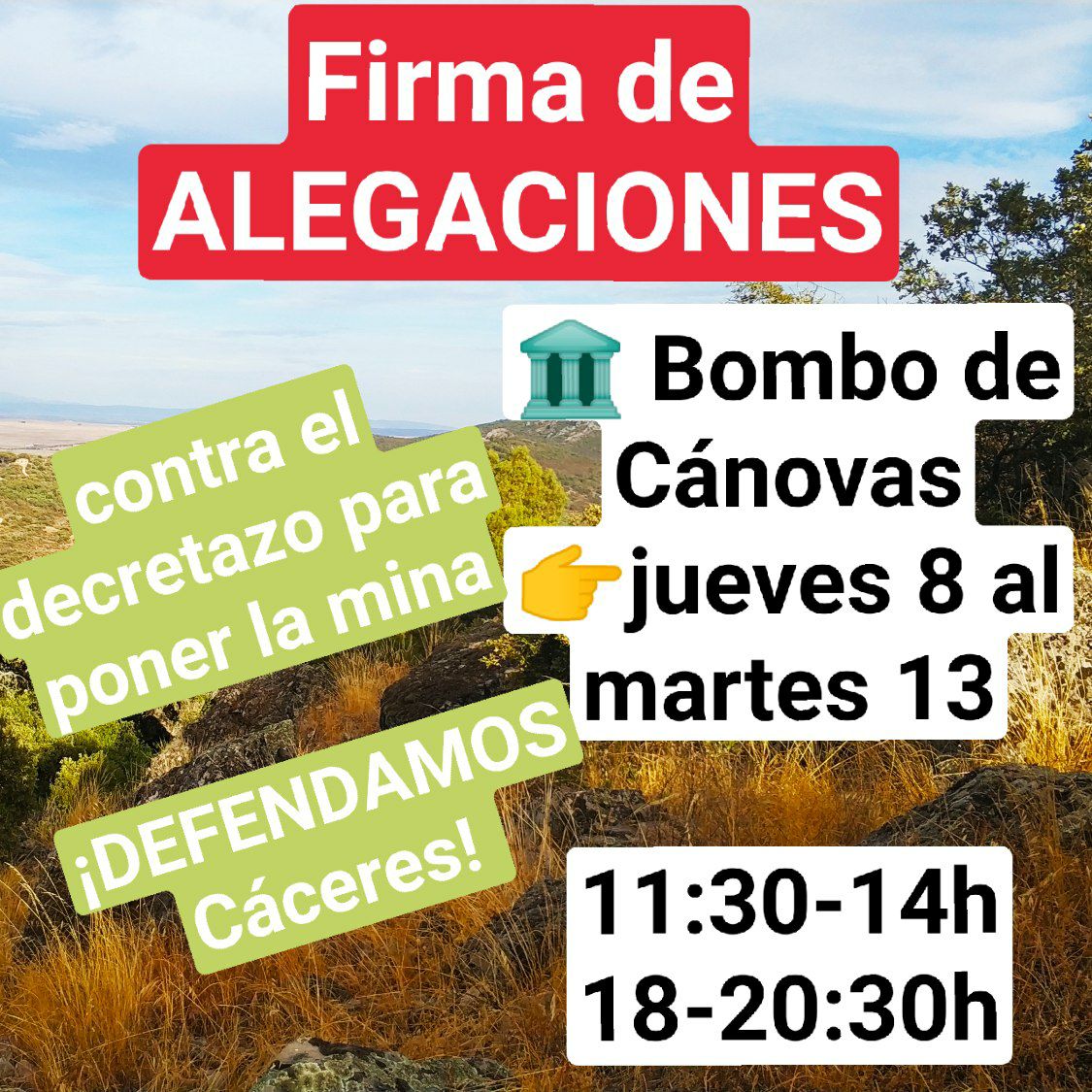 Esta mañana estaré ayudando en la recogida de firmas de alegaciones, por si os queréis pasar 👇