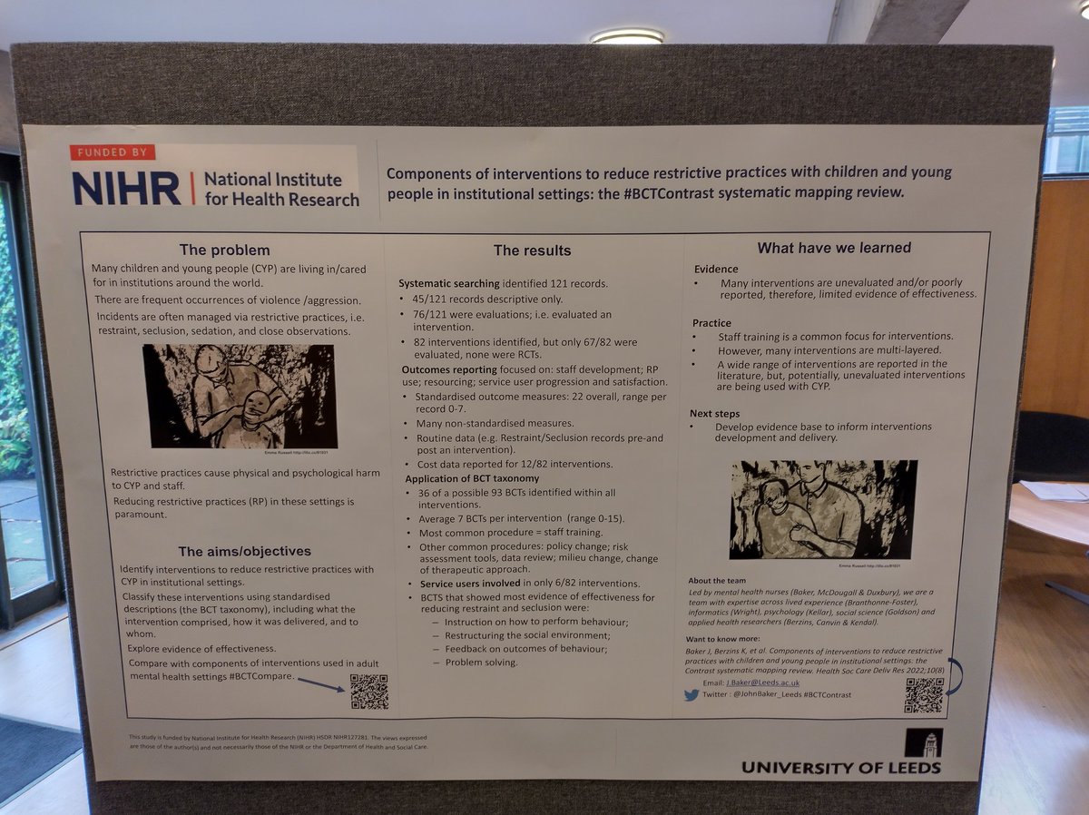 DrJohnABaker's tweet photo. Our #bctcontrast poster, reducing restrictive practices in children across institutional settings #MHNR2022 https://t.co/JtlEQoQ1sO
