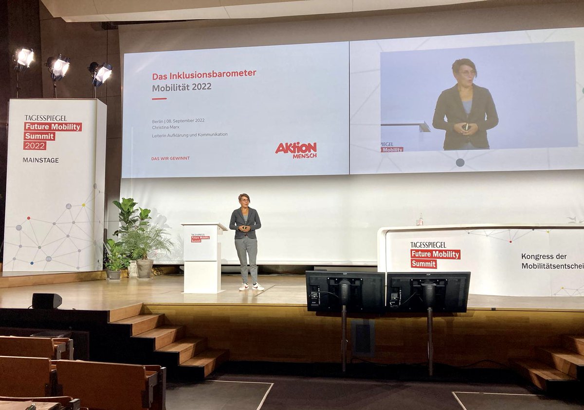 "Von einer Mobilität, die #inklusiv ist, profitieren in Deutschland letztendlich alle Menschen." Ein toller und wichtiger Einstieg in den heutigen Summit mit Christina Marx, Leiterin Aufklärung und Kommunikation, Mitglied der Geschäftsleitung <a href="/aktion_mensch/">Aktion Mensch e.V. (inaktiv)</a>.
#FutureMobilitySummit
