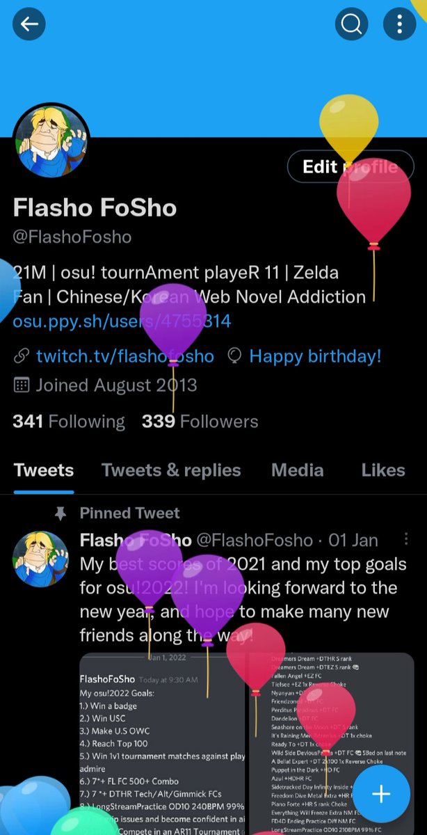 Sheesh I'm 22!
My motivation to grind and improve at osu! has only been increasing with age. 
I've played 8 years so far and I still see myself playing another 8. 
Let's make it to 30!