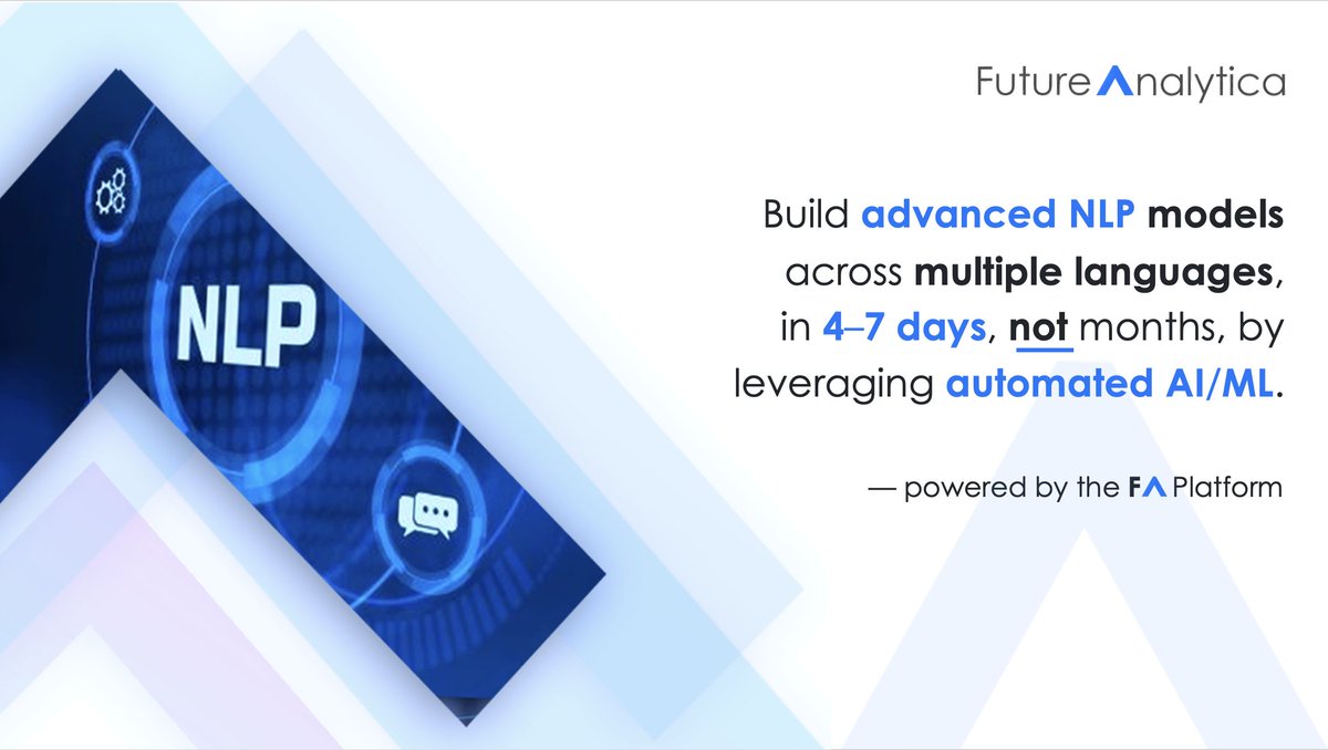 analyticafuture's tweet photo. Process data &amp; get predictions in real-time, and generate AI-powered insights across social media, in any language.

All this, in just 4–7 days, instead of months, powered by our World’s First &amp; Only End-2-End No-Code AI Platform!

#ai #data #prediction #realtimedata #media #nlp https://t.co/fjDWPBV9pm