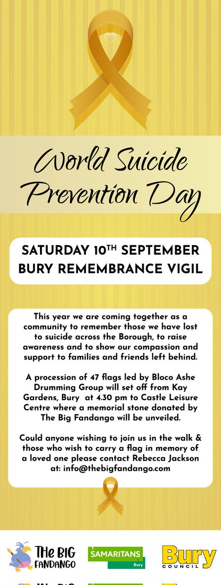 RJaks4's tweet photo. Our vigil is this Saturday. Join us to remember those we still hold in our hearts and to end the stigma around suicide.  This must be about communities coming together https://t.co/5QYVBxWhzI