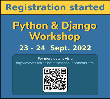 FOSSEE (@fossee) on Twitter photo Registration has started for the #Python and #Django #workshop. Mark your calendar for 23 and 24 September Registration is in progress. Scan the #QR code and book your seat.
#floss #opensource #DataScience #DataAnalysis #AI #ML <a href="/SciPyIndia/">SciPyIndia</a> <a href="/ThePSF/">Python Software Foundation</a> <a href="/iitbombay/">IIT Bombay</a> <a href="/cbseindia29/">CBSE HQ</a> <a href="/ncert/">NCERT</a> Registration has started for the #Python and #Django #workshop. Mark your calendar for 23 and 24 September Registration is in progress. Scan the #QR code and book your seat.
#floss #opensource #DataScience #DataAnalysis #AI #ML <a href="/SciPyIndia/">SciPyIndia</a> <a href="/ThePSF/">Python Software Foundation</a> <a href="/iitbombay/">IIT Bombay</a> <a href="/cbseindia29/">CBSE HQ</a> <a href="/ncert/">NCERT</a>