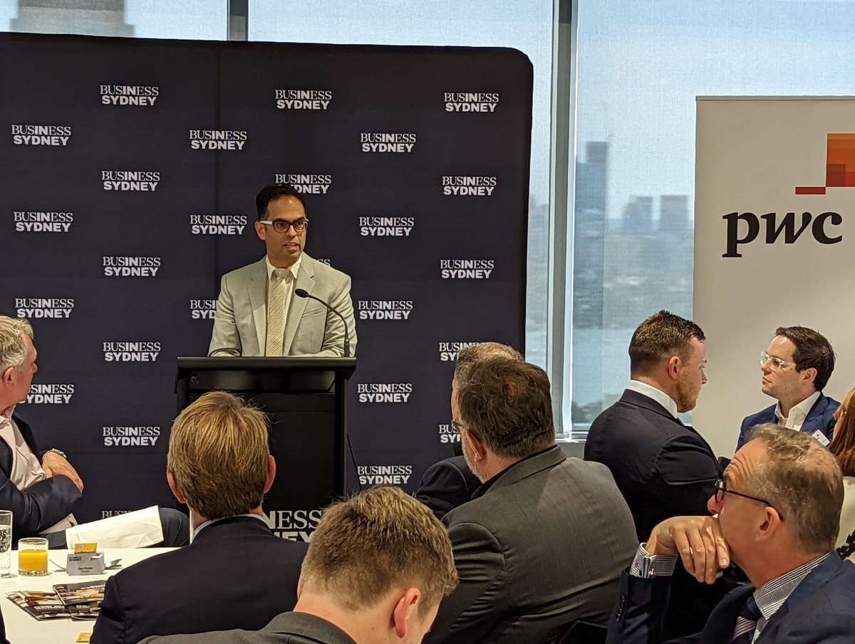 Business Sydney (@business_syd) on Twitter photo Shadow Treasurer Daniel Mookhey filled the Business Sydney boardroom today for an insightful and entertaining presentation of his party's goals and priorities should they win government. Thank you all for joining us today.
<a href="/PwC_AU/">PwC Australia</a> <a href="/ClaytonUtz/">Clayton Utz</a> <a href="/Stockland/">Stockland</a> <a href="/UTSEngage/">UTS</a> Shadow Treasurer Daniel Mookhey filled the Business Sydney boardroom today for an insightful and entertaining presentation of his party's goals and priorities should they win government. Thank you all for joining us today.
<a href="/PwC_AU/">PwC Australia</a> <a href="/ClaytonUtz/">Clayton Utz</a> <a href="/Stockland/">Stockland</a> <a href="/UTSEngage/">UTS</a>