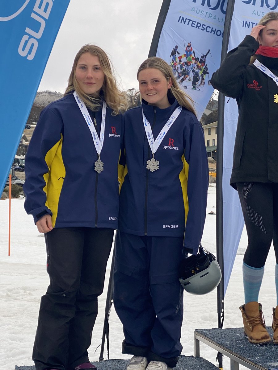RedlandsSport's tweet photo. Snowsports// Congratulations to Aidan, Billy, Sienna and Callie on their outstanding performance at the Australian Interschools Championships today. 
Todays Highlights:
Billy - 2nd Place in Div 1 Slopestyle
Redlands A Team (Sienna and Callie) - 2nd Place in Div 1 Snowboard X https://t.co/0VCT9AcVkF