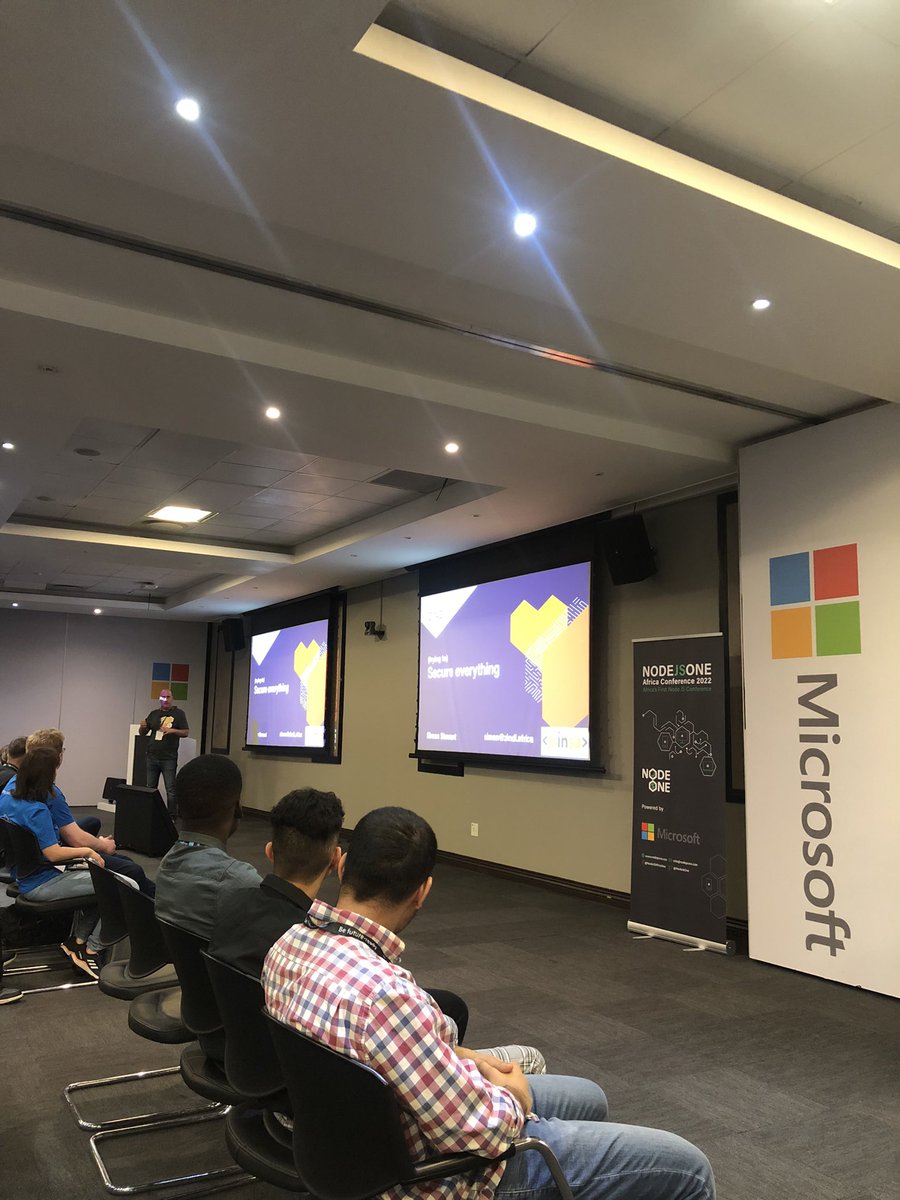 madunalabs's tweet photo. Simon Stewart from Zindi about to hit the stage 🙌🏽 he’s gonna chat about securing your API’s. 

Keen! 

#NodeJSOne2022 #Microsoft #NodeJSOneAfrica https://t.co/pojV4fjJ1N