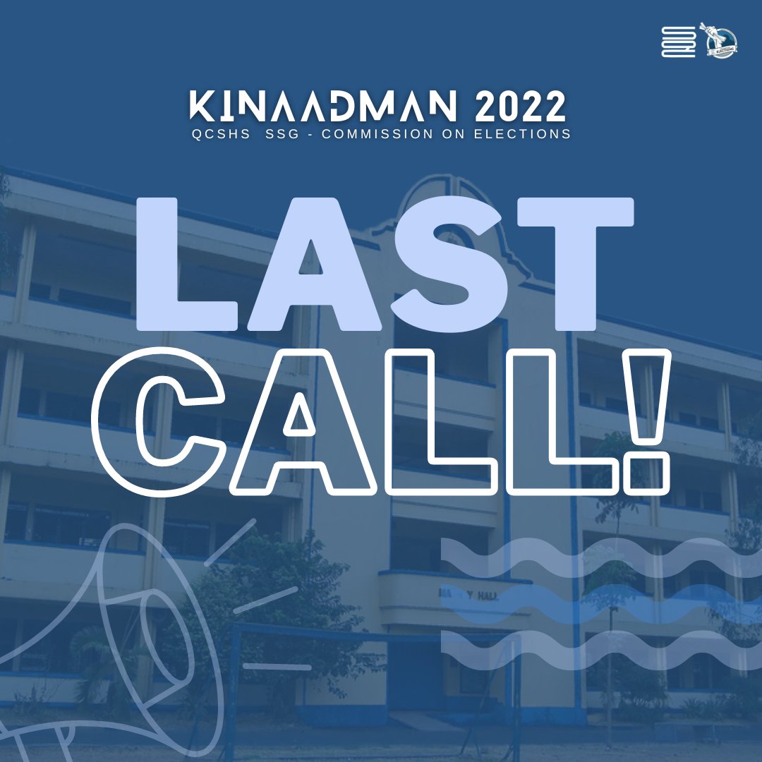 ssgcomelec's tweet image. #Kinaadman2022 

Good Afternoon, Scientians!

The Registration of candidates will be extended until September 9, 2022 at 1:00 pm for the finalization of partylists. The recommendation from a current QCSHS teacher and report cards for Candidatures for CGL 7 will also be waived.