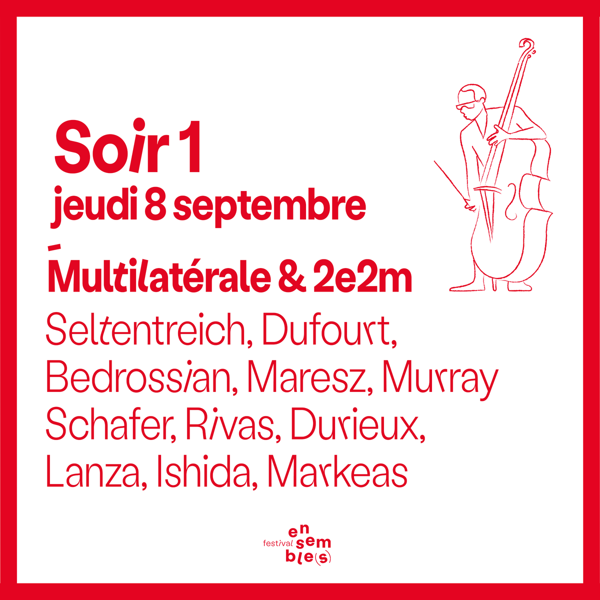 Ouverture du festival ensemble(s) avec les ensembles Multilatérale et 2e2m au <a href="/echangeur_l/">Théâtre L'Echangeur</a> 
bit.ly/3e1QiwR
festivalensembles.com