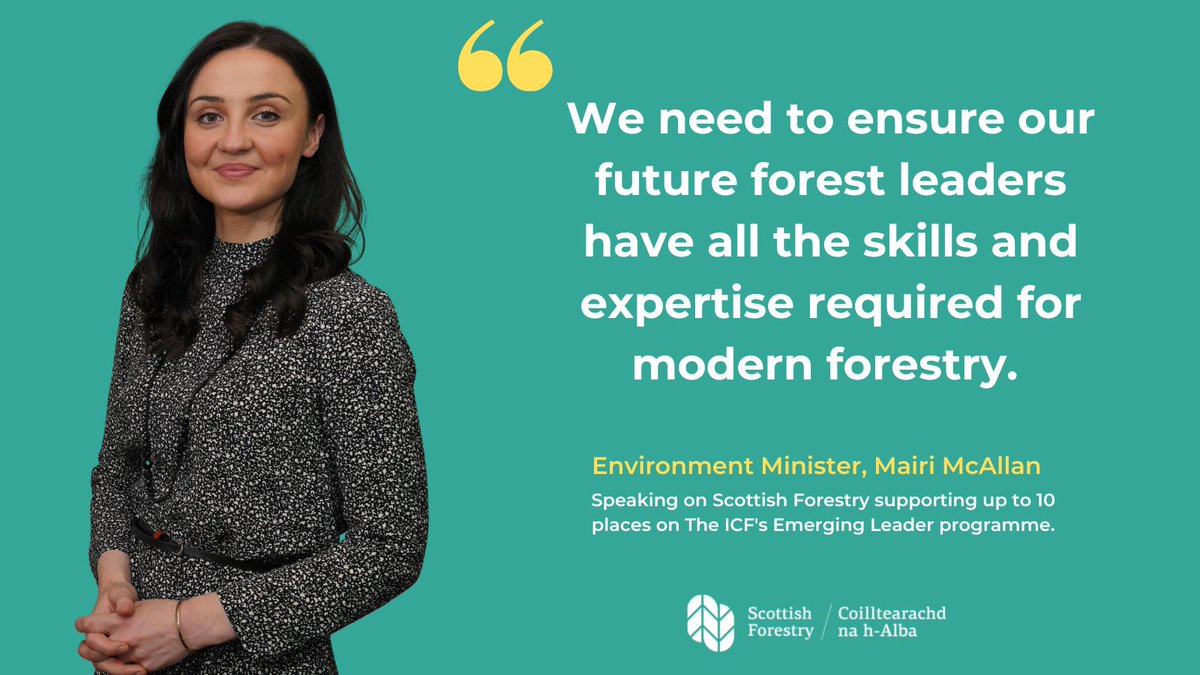 .<a href="/ScotForestry/">Scottish Forestry</a> is to support up to 10 places on <a href="/TheICF/">Institute of Chartered Foresters</a> Emerging Leader programme. <a href="/MairiMcAllan/">Màiri McAllan</a> welcomed the move saying it is “helping to develop a strong and collaborative network of forest leaders in Scotland.” Applications welcomed by 30th Sept charteredforesters.org/scottish-fores…