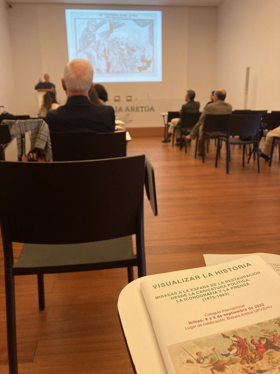 Arranca el congreso “Visualizar la historia”. Nos esperan dos días hablando sobre caricaturas políticas en la España de la Restauración. Planazo 👏🏻👏🏻👏🏻