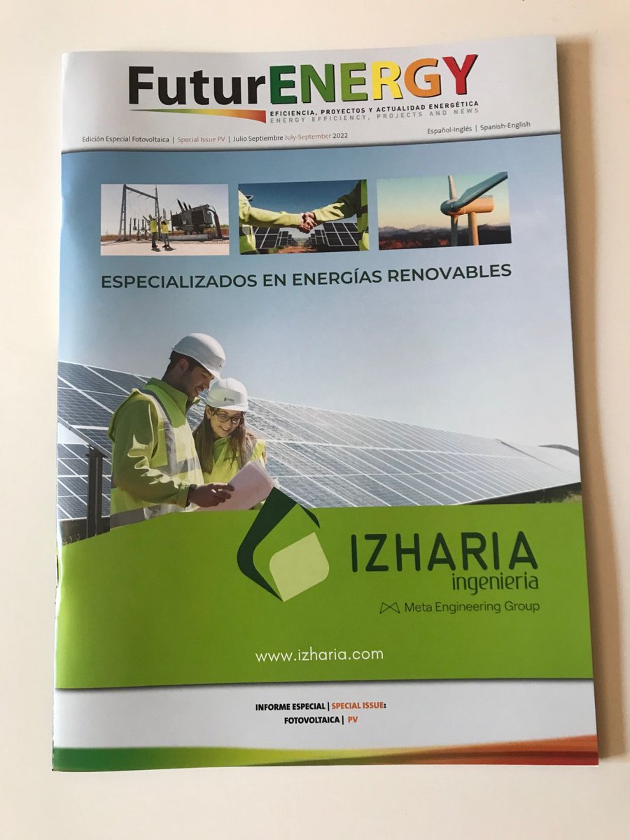 Este mes ocupamos la portada del especial THE GREEN EXPO MEXICO de la Revista #FuturENERGY en su número especializado en fotovoltaica, en ella encontraréis un artículo donde hablamos del crecimiento nacional de la energía solar #fotovoltaica #energiasrenovables#energiasrenovables