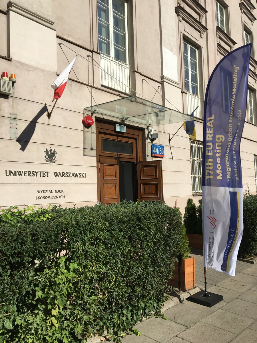 EconUW's tweet image. 17th edition of the international conference &apos;European Union Regional Economics Applications Laboratory (EU REAL) Workshop&apos;is on! The main topic of the conference is “Regional and urban economic modelling&quot;. Details: bit.ly/3QoNXJN #spatialstatistics #regionallabourmarket