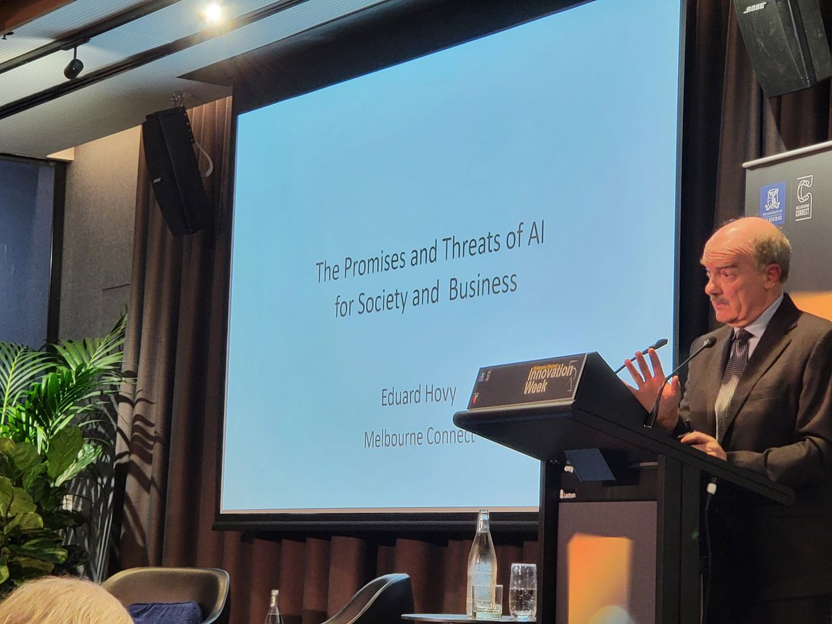andrewescott's tweet photo. Thrilled to attend the inaugural Melbourne Connect Oration by Professor Eduard Hovy at @UniMelb https://t.co/iJUYJw2a6g