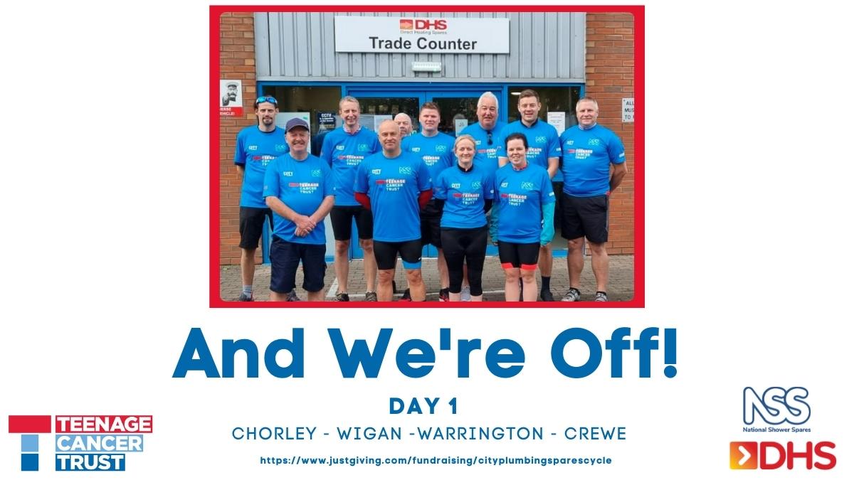 And they're off! 

The team set off at 9am this morning to cycle from Chorley to Crewe in aid of Teenage Cancer Trust.. if you see them, please give them a wave, clap or shout! 

To donate please click here: ow.ly/AVmB50KE7K1