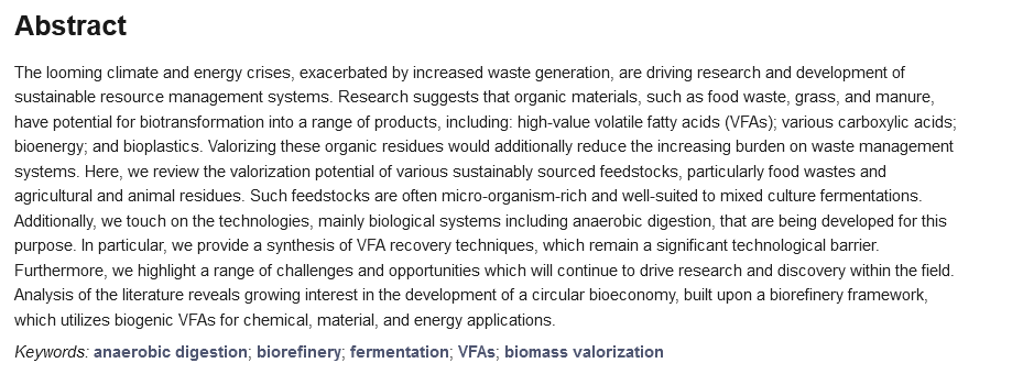 Ferment_MDPI's tweet photo. Welcome to read a review entitled "Current Trends in Biological #Valorization of #Waste-Derived #Biomass: The Critical Role of #VFAs to #Fuel a #Biorefinery" from Dr. Vincent O’flaherty et al.
https://t.co/g7fPxscVzV https://t.co/SrtVY9CfYb