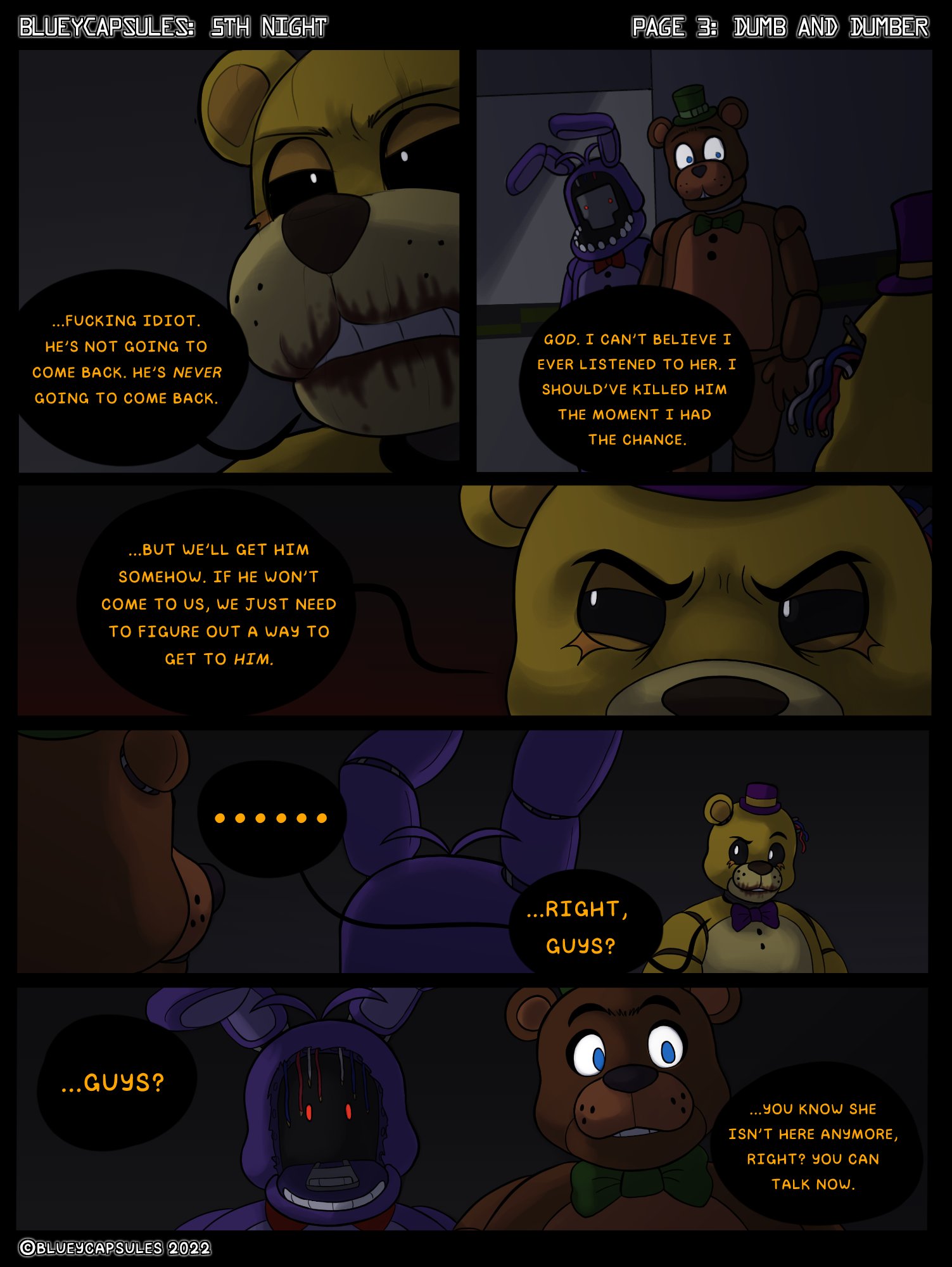 I recently read Blueycapsules fnaf comic by BOO_ghost357 on Sketchers  United