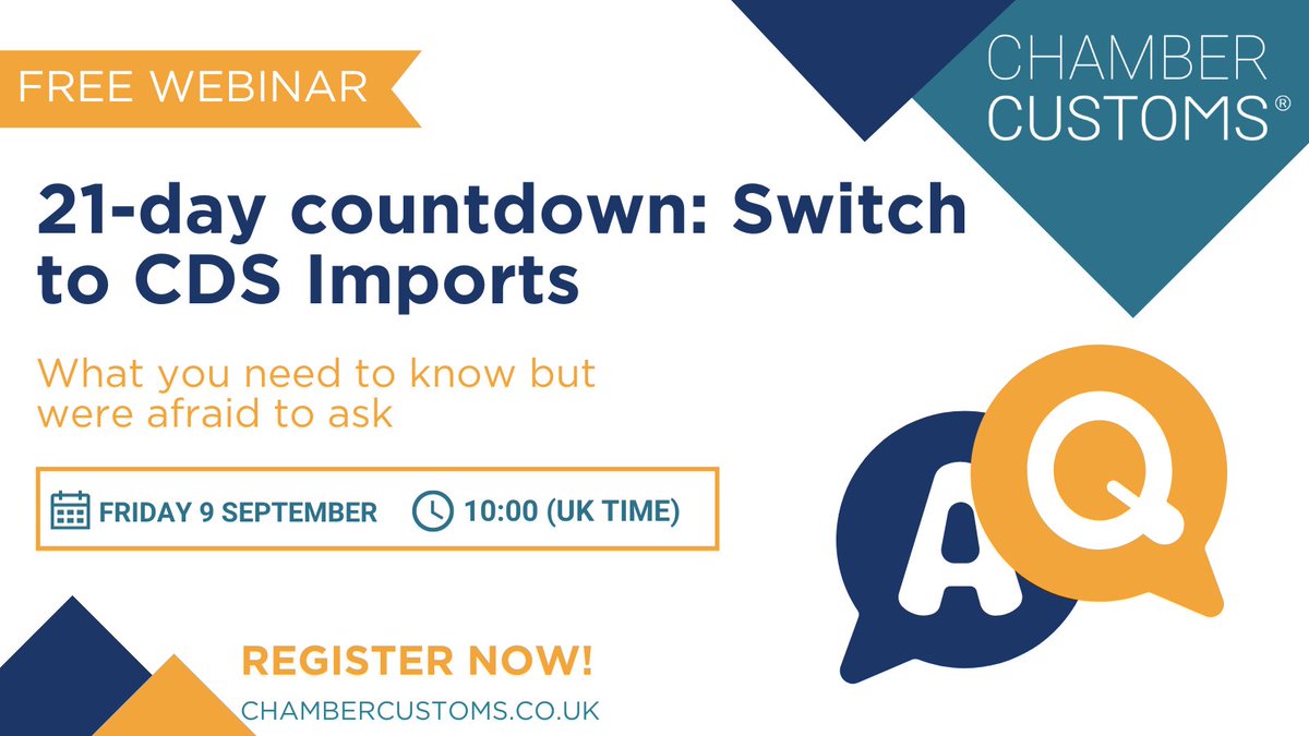 Whether you file your own customs declarations or use an intermediary,  join us this seminar where we will discuss the latest guidance and support you though the process to ensure a seamless transition.

Register here👉 bit.ly/3wZ992g