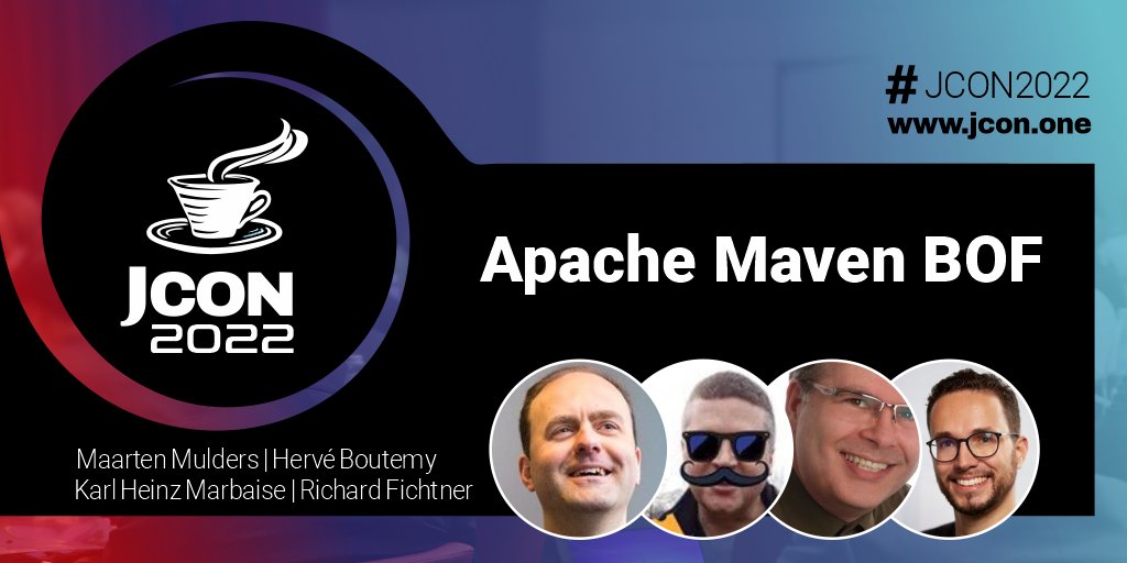 jcon_conference's tweet image. #JCON2022 Next talk: 20:00 CEST @mthmulders @hboutemy  @khmarbaise @RichardFichtner online
Apache Maven BOF

#ApacheMaven 4 is coming up - and we want to do it right. We would like... 

Get a free #JUG Ticket: jcon.one

@ASFMavenProject @XDEVSoftware @InfoSupportBV
