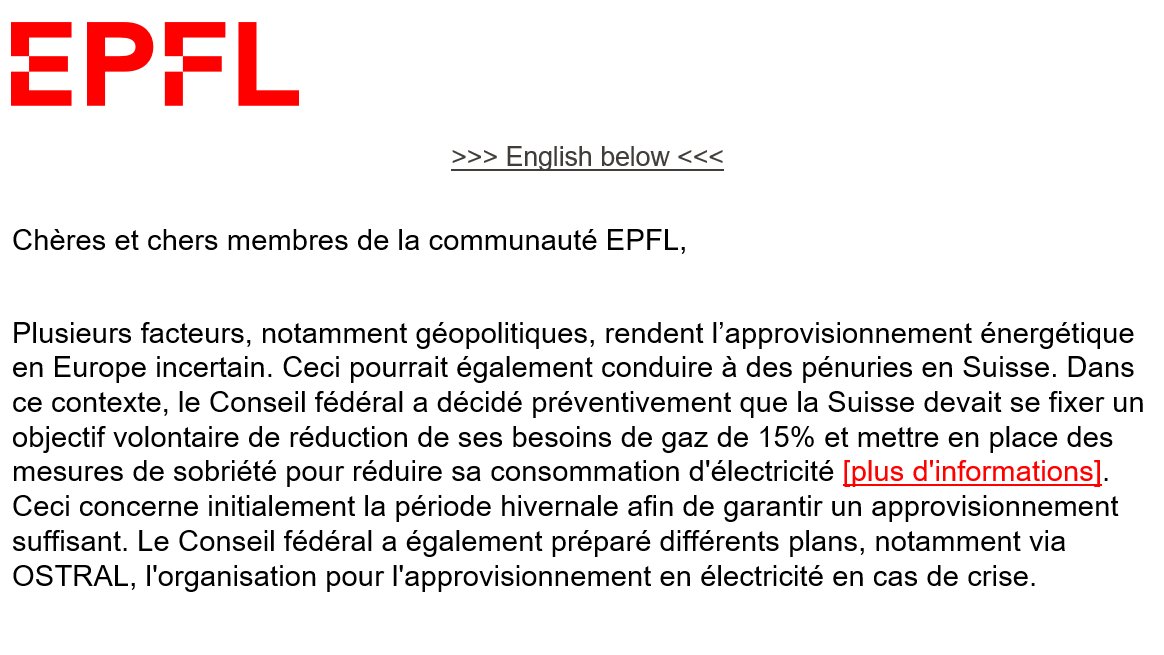 Les risques de pénurie d'énergie ainsi que de délestages affectent également la Suisse.. Ce risque se transmet aussi aux universités, qui se retrouvent en risque d'approvisionnement. Thread sur les mécanismes politiques, en Suisse, de mitigation de ces pénuries:
Hésitez pas à RT!